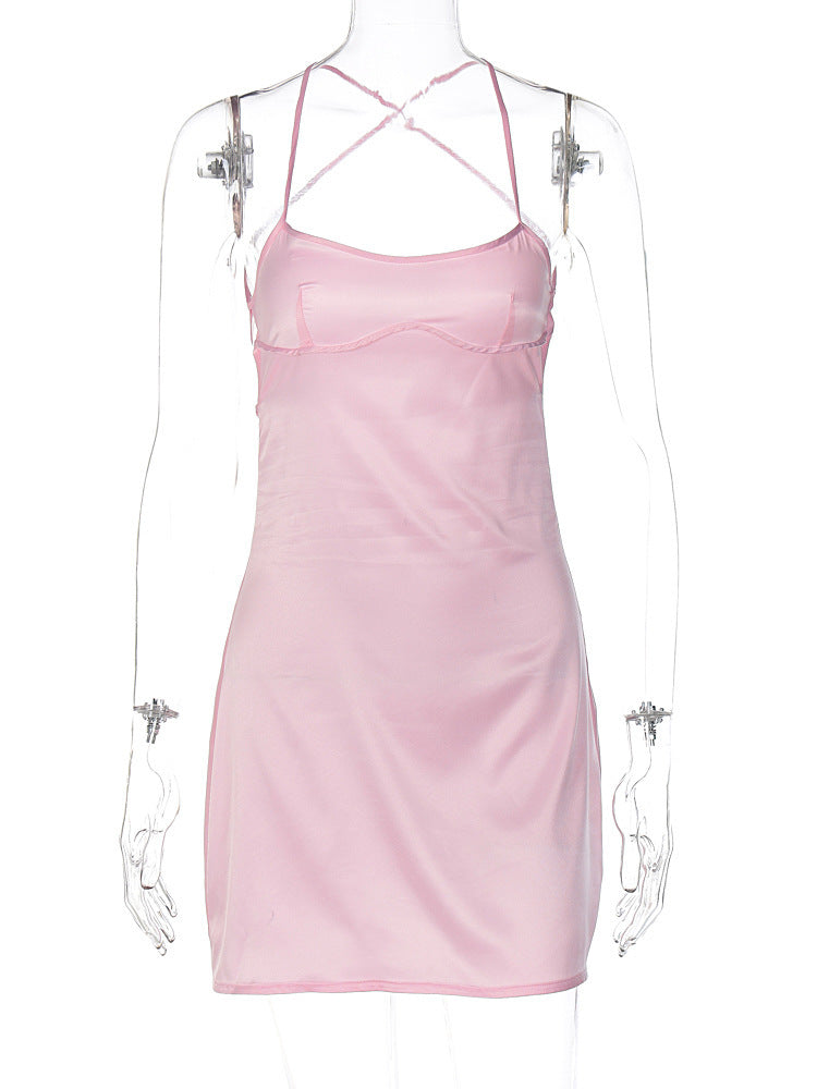 Women's Solid Color Fashion Strap Sling Dress