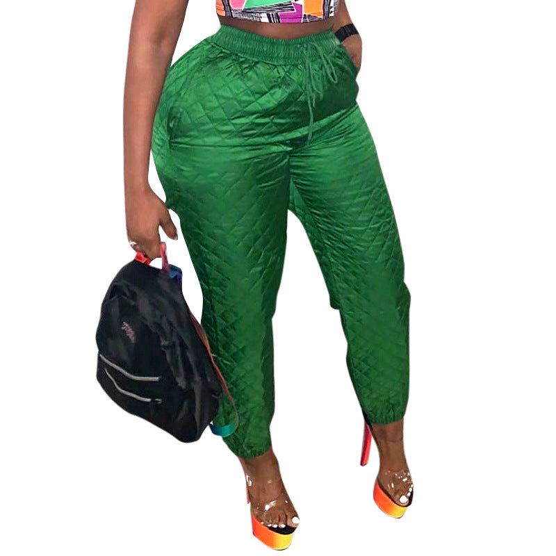 Warm Cotton Trousers With Drawstring Elasticated Waist Trousers