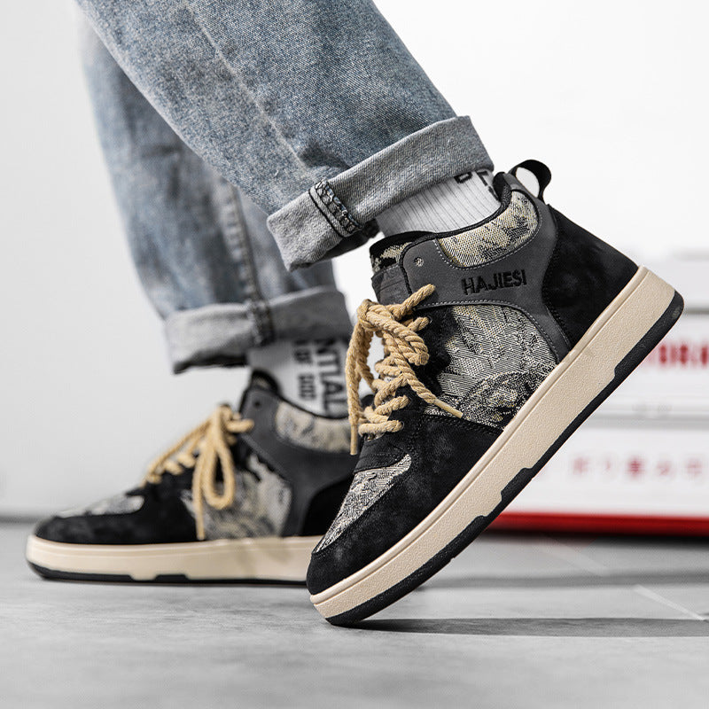 Autumn New Mid Top Plank Versatile Fashion Sports Casual Shoes
