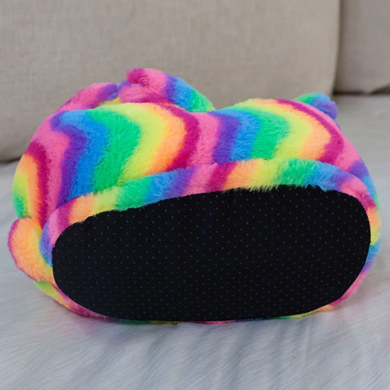 Designer Bear Indoor Shoes Slides for Female Fun Cute Animal Winter Fur House Women Slipper Ladies Teddy Bear Plush Slippers