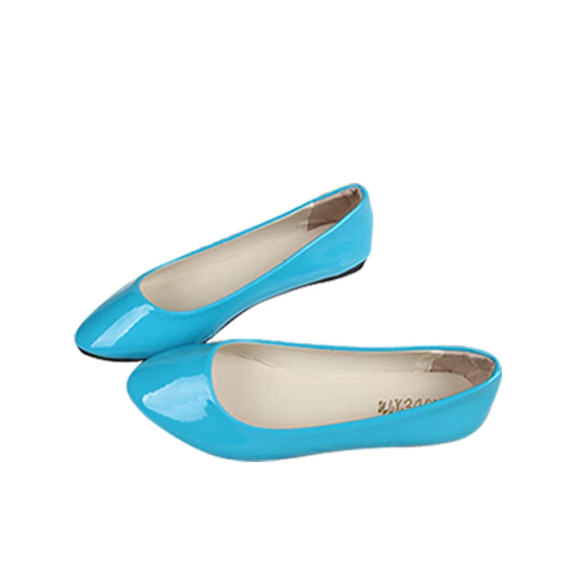 Colorful Black White Pink Red Blue yellow Solid ladies flat shoes women flats woman
