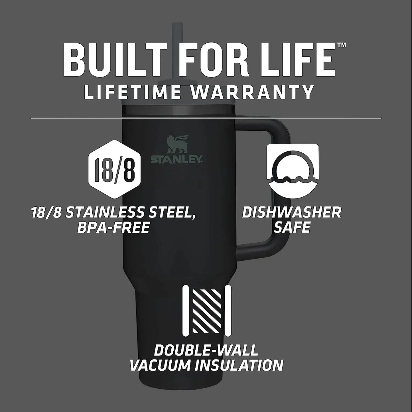 Stanley Quencher H2.0 30/40oz FlowState Stainless Steel Vacuum Insulated Tumbler with Lid Straw for Water Cold Warm Dropshipping