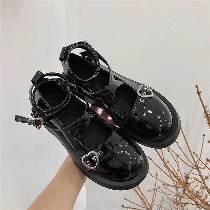 Women heels platform mary janes Star Buckle