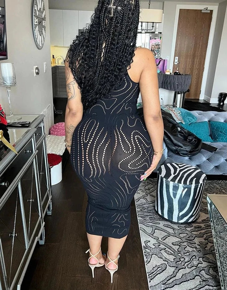Shoulder Dress Hollow Sexy Trend Sleeveless