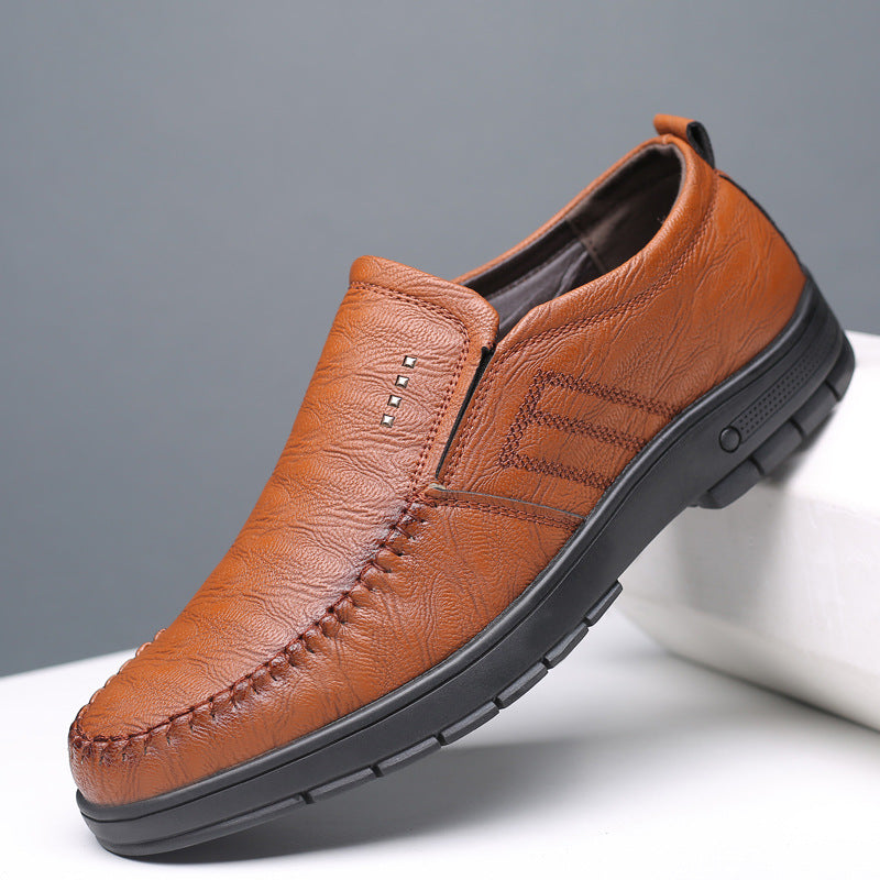 New Men's Leather Shoes, Men's Casual Shoes, Leather Upper And Soft Sole