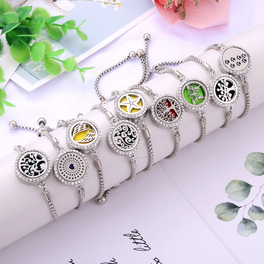 Titanium Steel Aromatherapy Essential Oil Bracelet