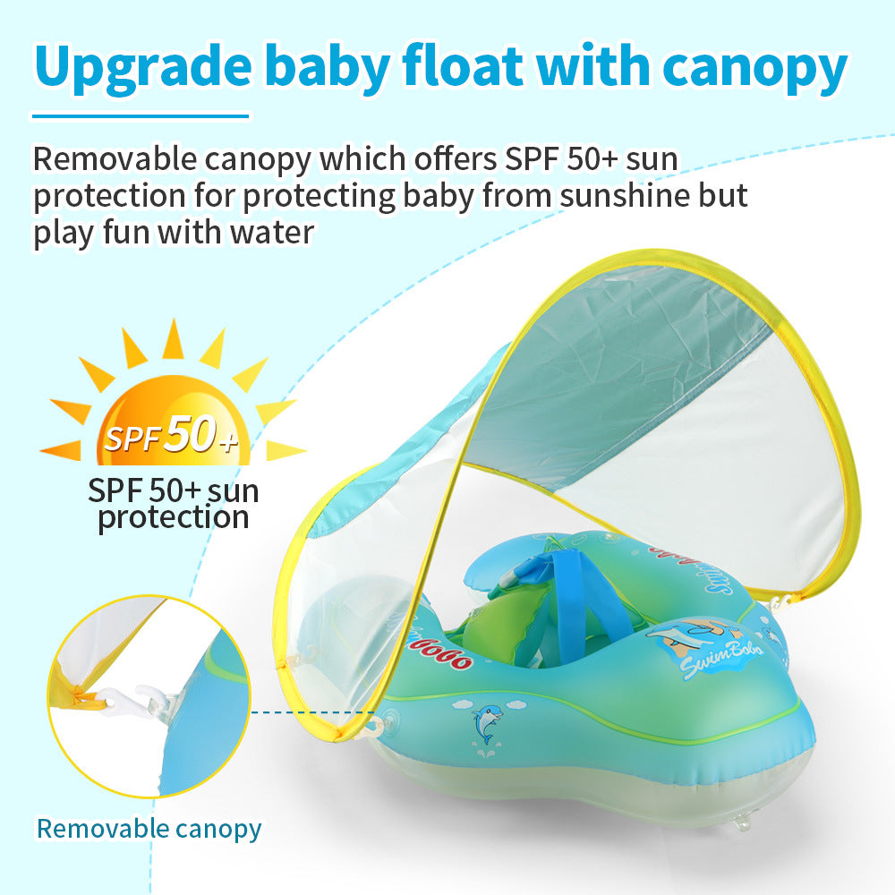 Swimming Float With Canopy Inflatable Infant Floating Ring Kids