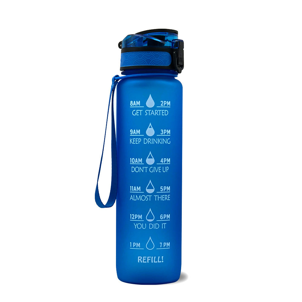 Water Bottle With Time Marker Bounce Cover Motivational Water