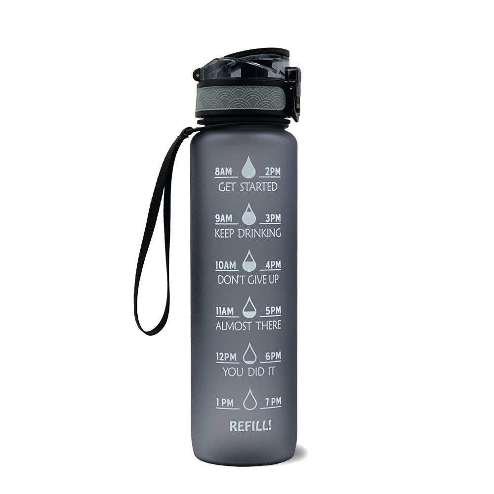 Water Bottle With Time Marker Bounce Cover Motivational Water