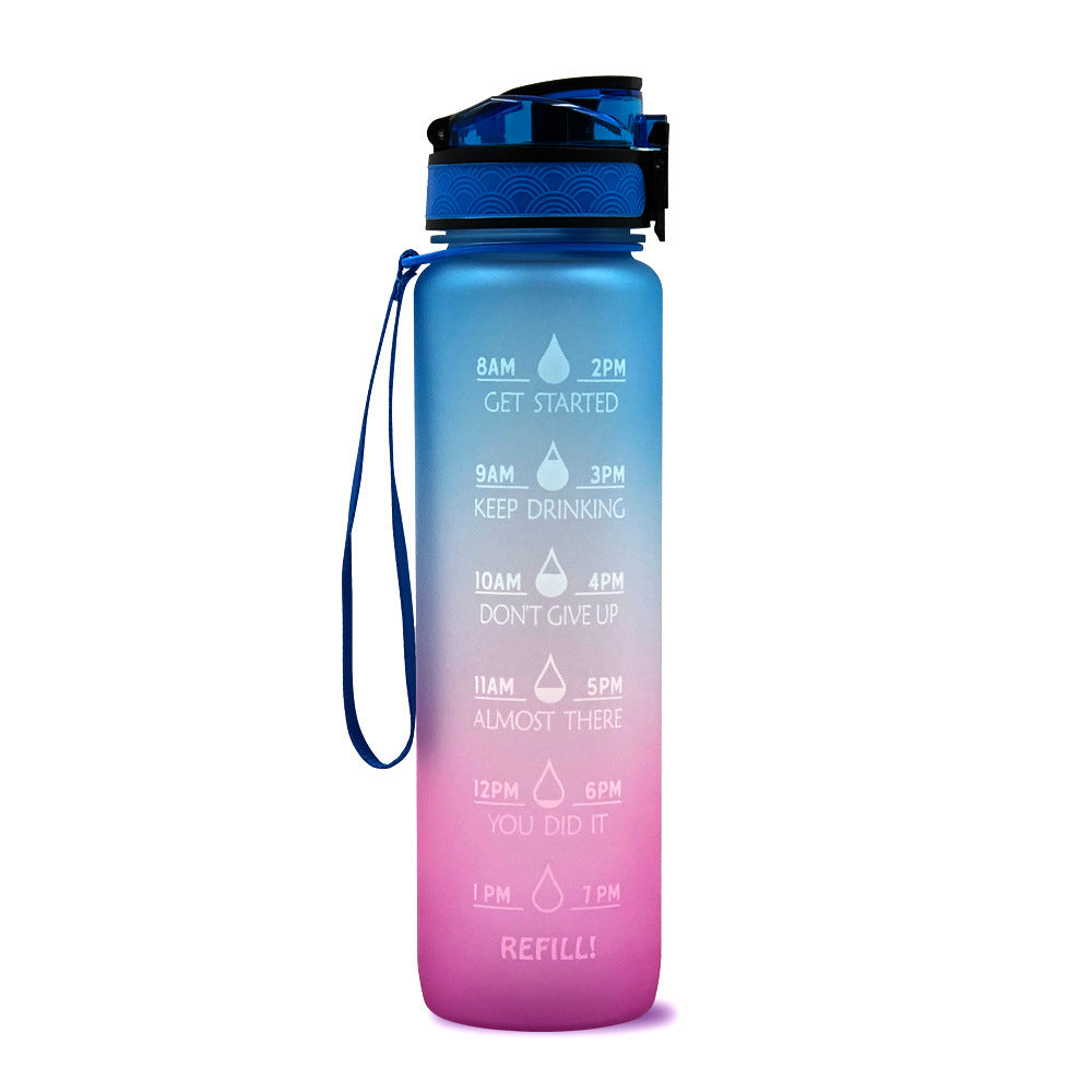 Water Bottle With Time Marker Bounce Cover Motivational Water