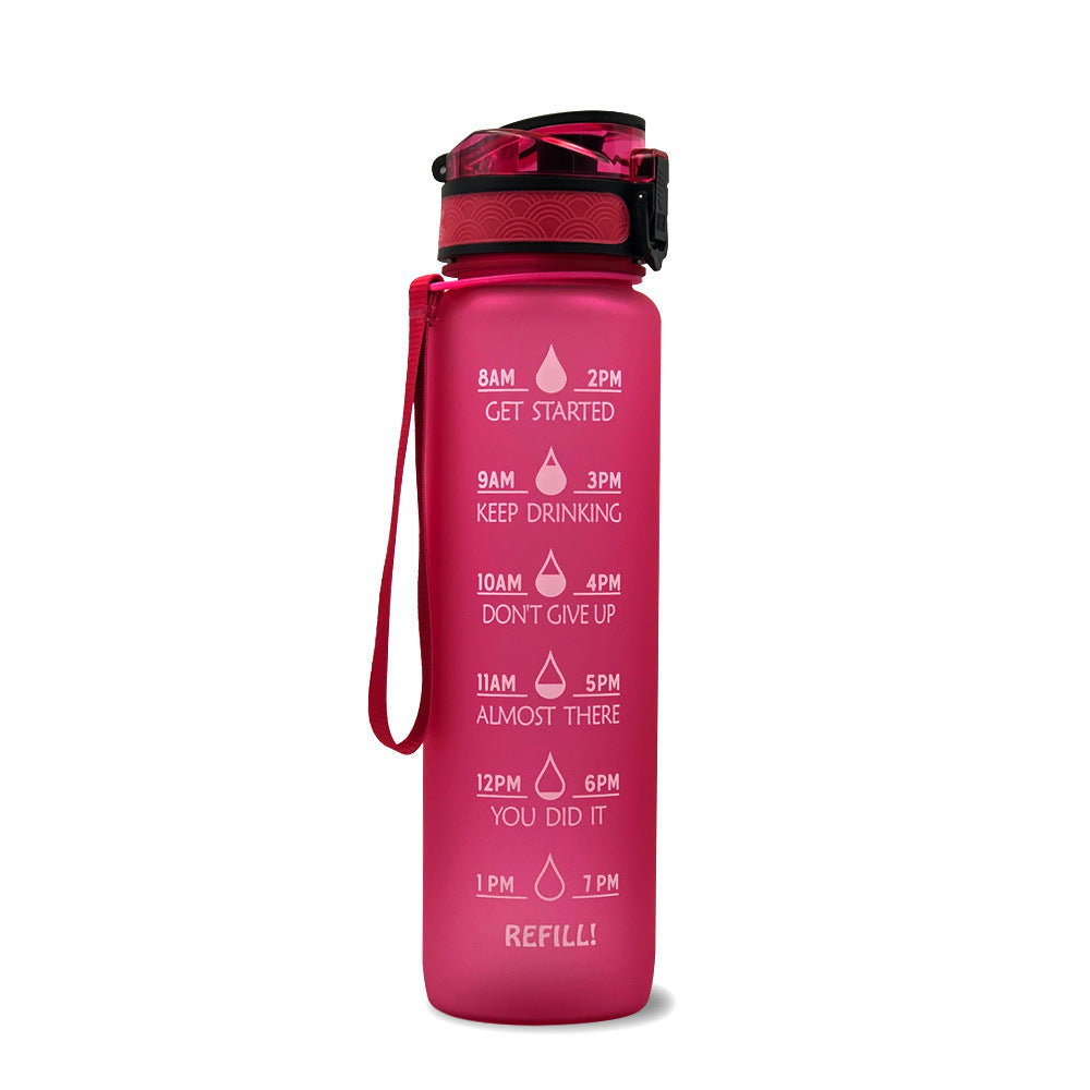 Water Bottle With Time Marker Bounce Cover Motivational Water