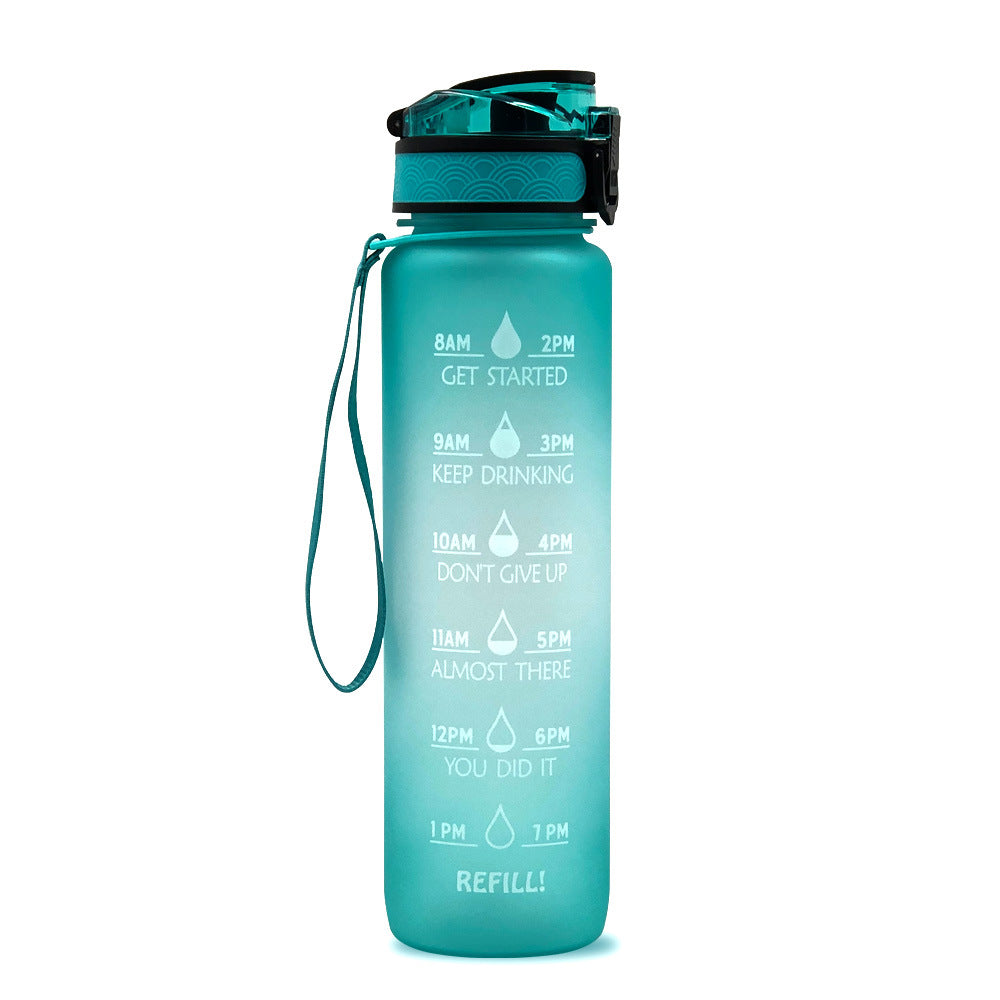 Water Bottle With Time Marker Bounce Cover Motivational Water