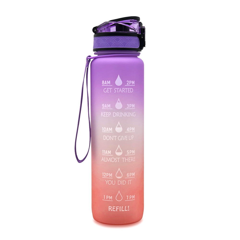 Water Bottle With Time Marker Bounce Cover Motivational Water