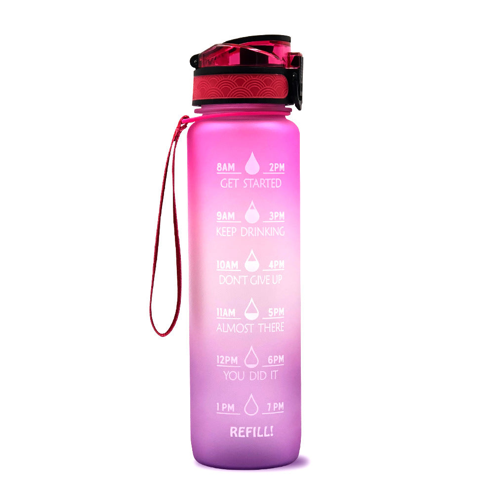 Water Bottle With Time Marker Bounce Cover Motivational Water