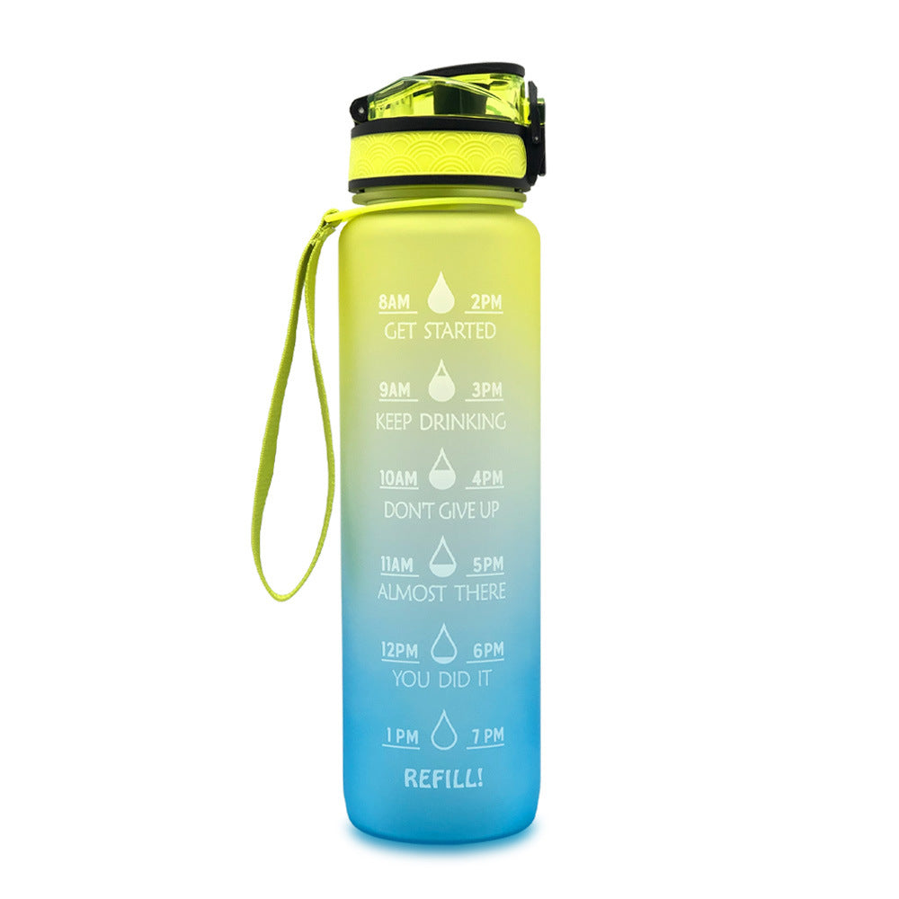 Water Bottle With Time Marker Bounce Cover Motivational Water