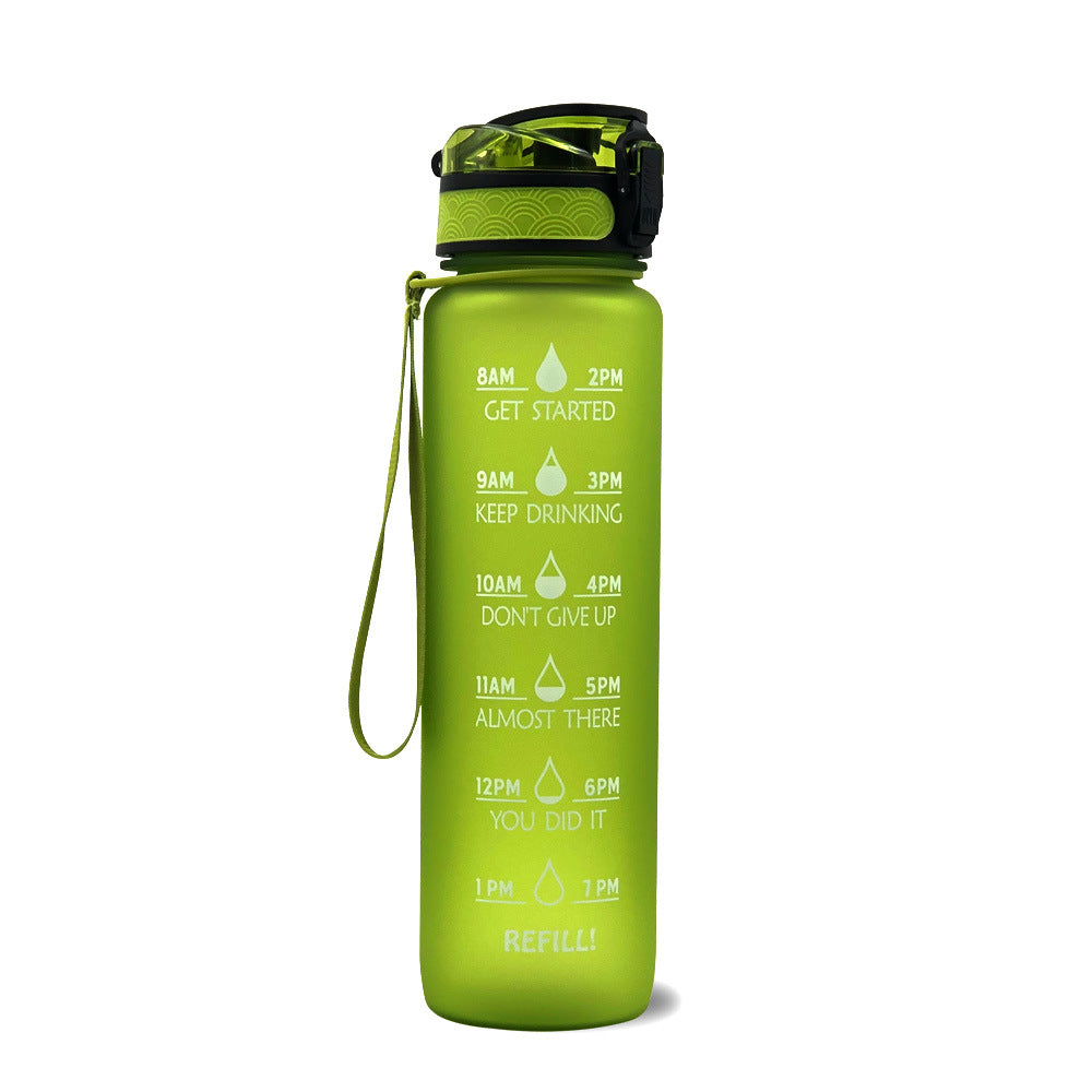 Water Bottle With Time Marker Bounce Cover Motivational Water