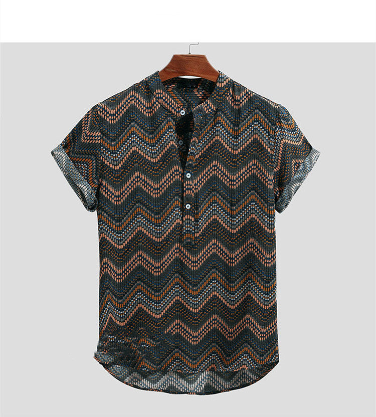 Men's Short-Sleeved Shirts Printed Short-Sleeved Shirts