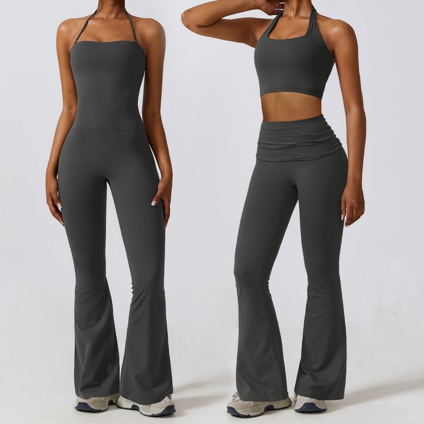 Women's Tight One-piece Casual Waist Bootleg Pants