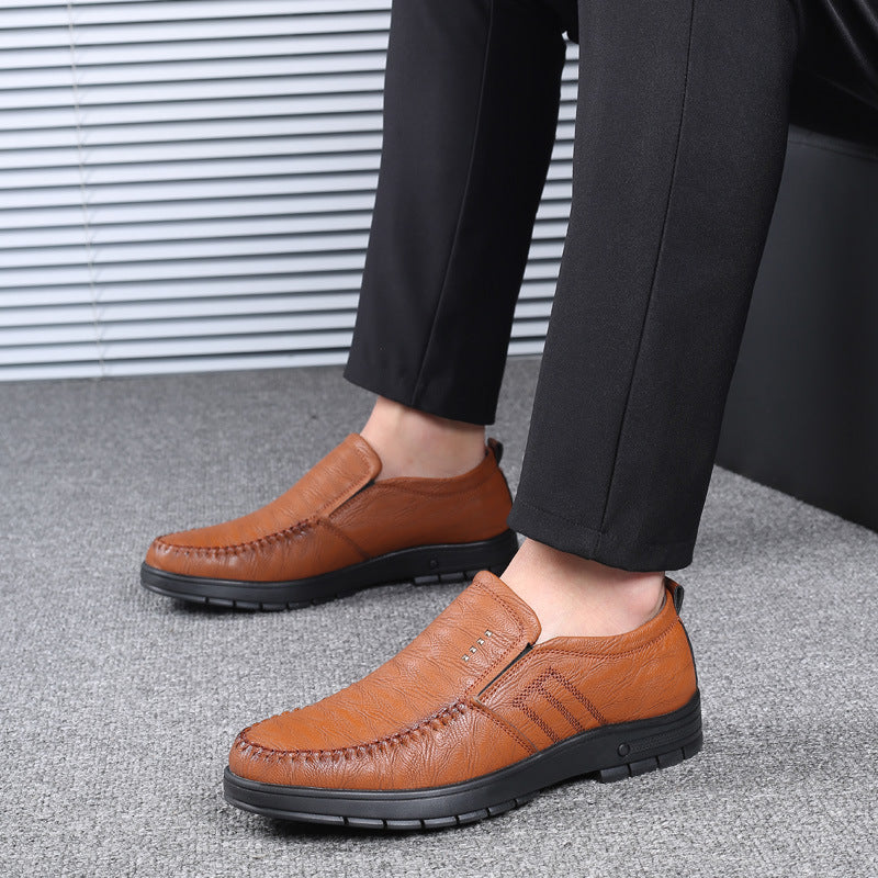 New Men's Leather Shoes, Men's Casual Shoes, Leather Upper And Soft Sole