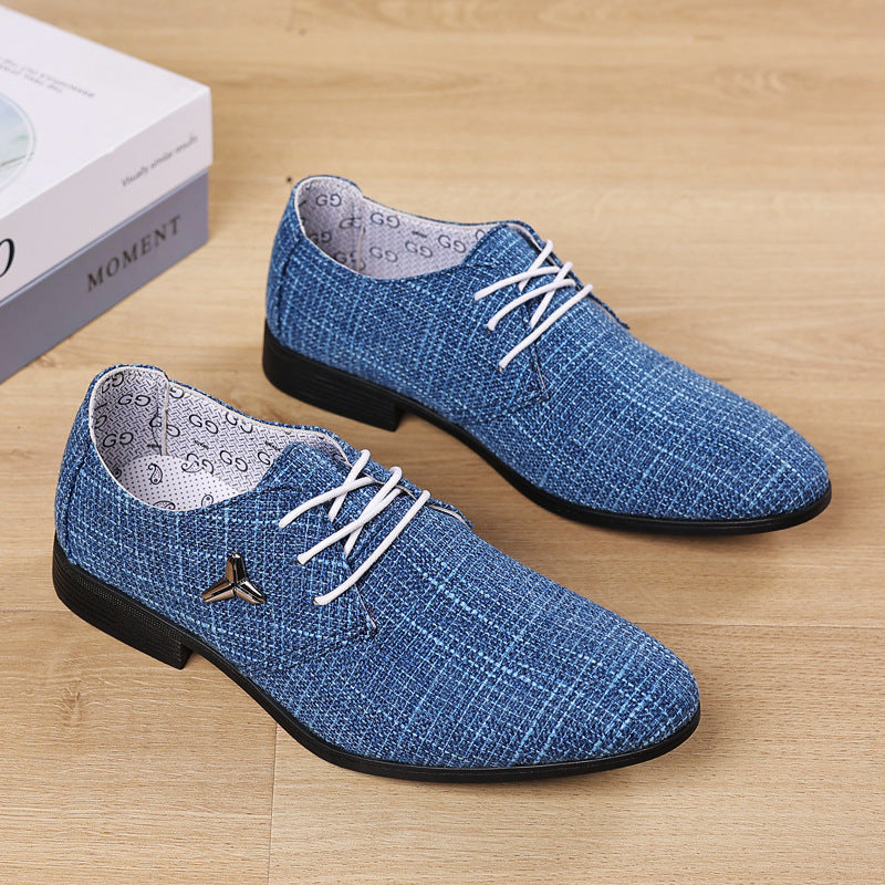 Men's Plus Size Cloth Breathable Pointed Linen Canvas Shoes