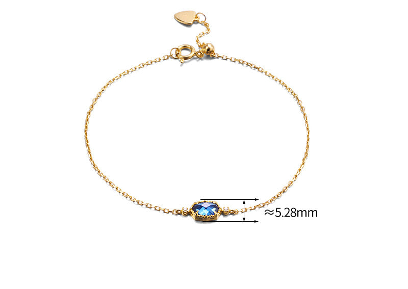 Retro Style Mysterious Sapphire Blue Zircon Bracelet