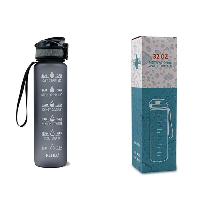 Water Bottle With Time Marker Bounce Cover Motivational Water