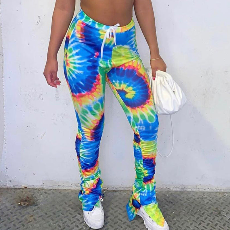 Women's Fashion High Waist Printed Pants