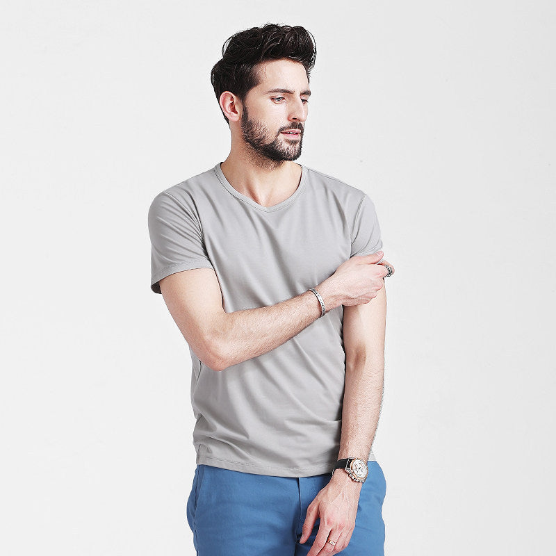 Modal Short Sleeve Men's T-Shirt Summer Slim and Quick-Drying