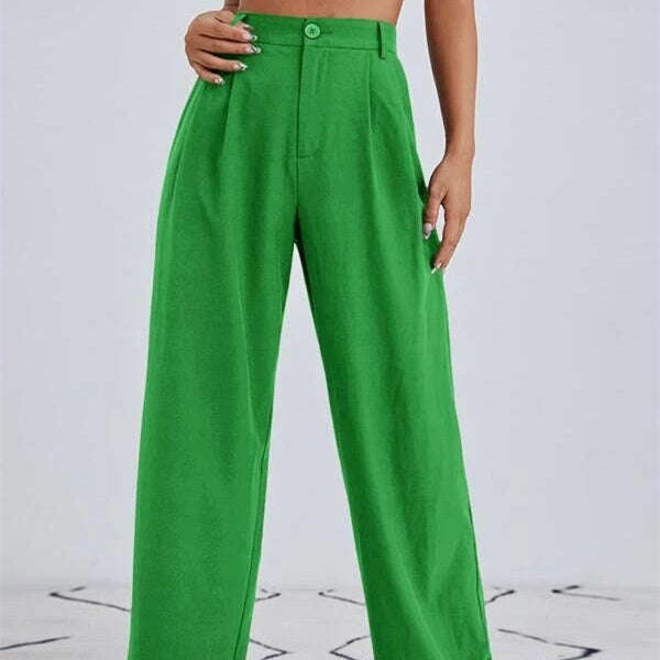 Women's High Waist Casual Wide-leg Suit Trousers