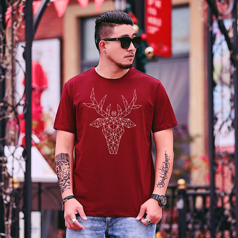 Summer New Plus Size Plus Size Short-Sleeved T-Shirt Men