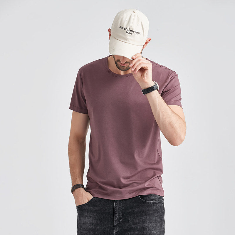 Modal Short Sleeve Men's T-Shirt Summer Slim and Quick-Drying