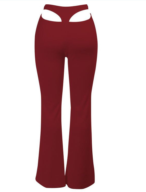 Women's T-Line Cutout Wide Leg Stretch Slim Pants