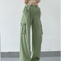 Women's Wide-leg Quick-drying Loose Straight Pocket Ankle-banded Casual Pants