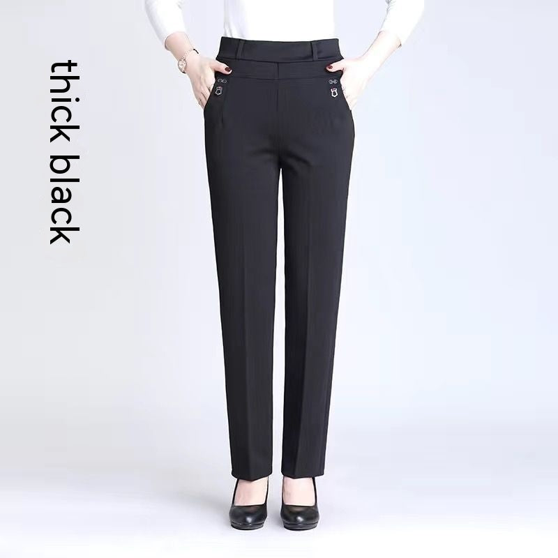 Women's Trousers Straight High Waist Stretch