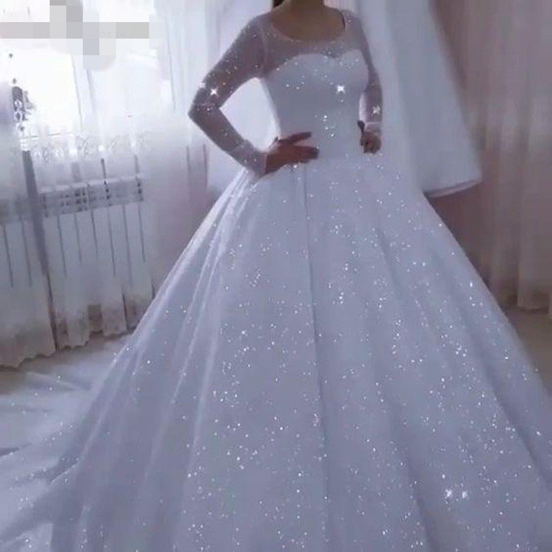 Slimming Tulle Tutu Plus Size Trailing Wedding Dress