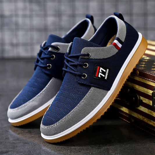 Men's Breathable Canvas Lace-up Shoes