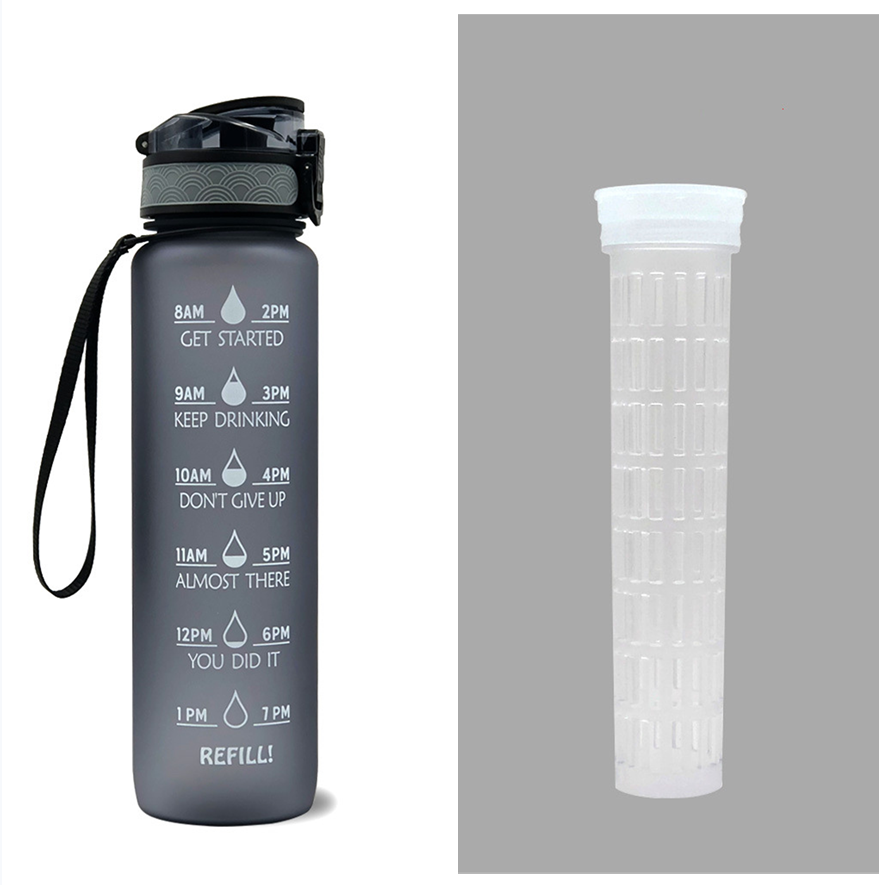 Water Bottle With Time Marker Bounce Cover Motivational Water