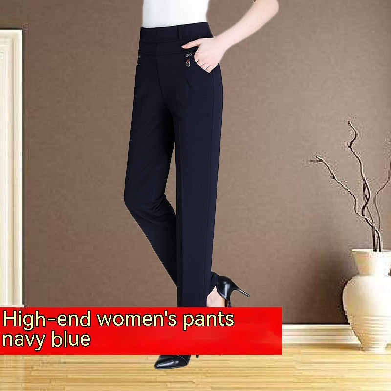 Women's Trousers Straight High Waist Stretch