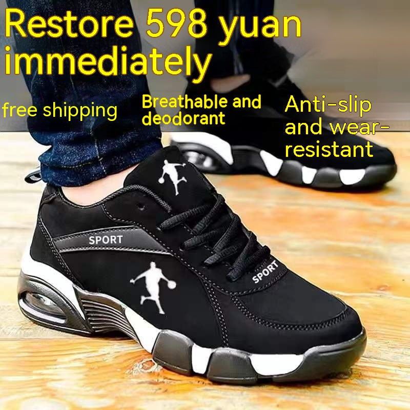 Winter Cotton-padded Leather Shoes Male Warm With Velvet Men's High-top Leather Shoes