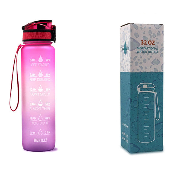 Water Bottle With Time Marker Bounce Cover Motivational Water