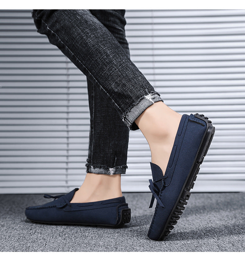 Korean Style Trendy Casual Shoes Canvas Low-top British Microfiber Suede Shoes