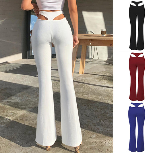 Women's T-Line Cutout Wide Leg Stretch Slim Pants