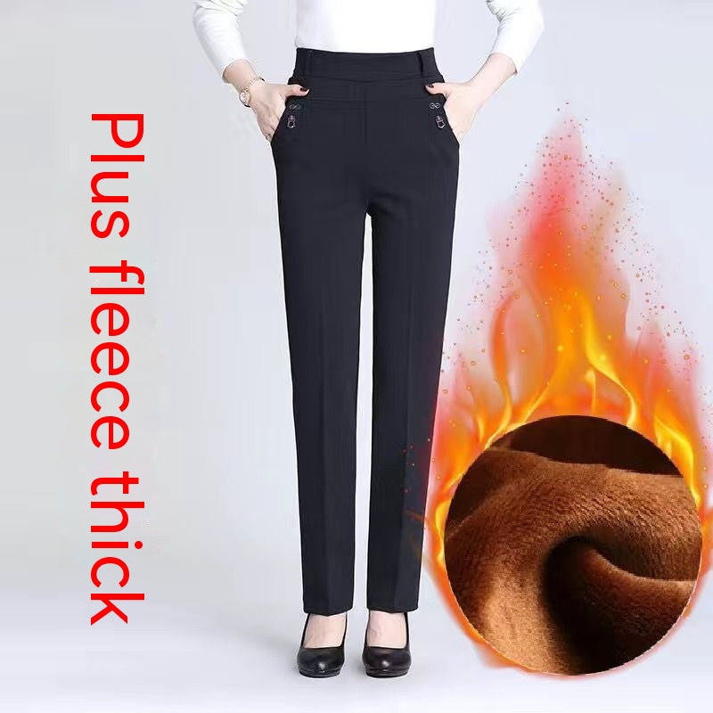 Women's Trousers Straight High Waist Stretch