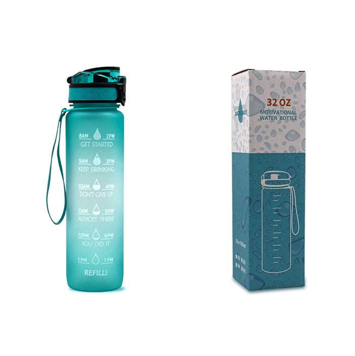 Water Bottle With Time Marker Bounce Cover Motivational Water