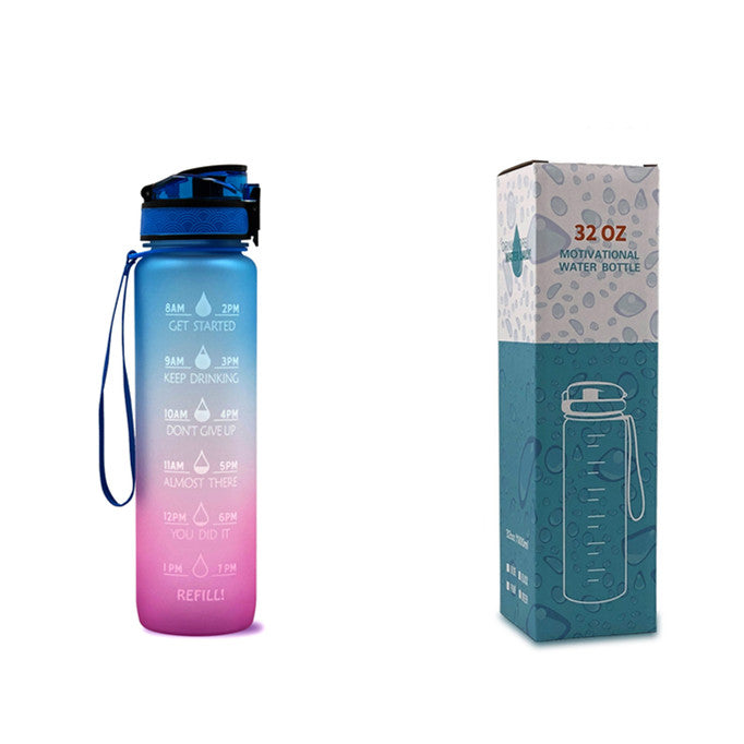 Water Bottle With Time Marker Bounce Cover Motivational Water