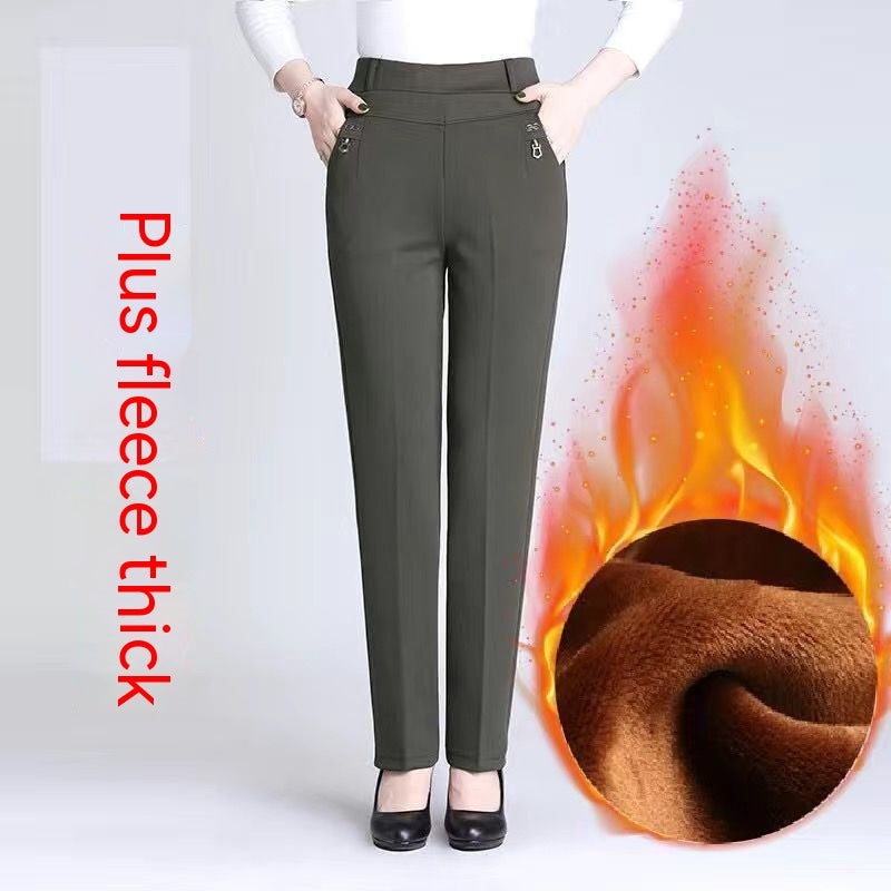 Women's Trousers Straight High Waist Stretch