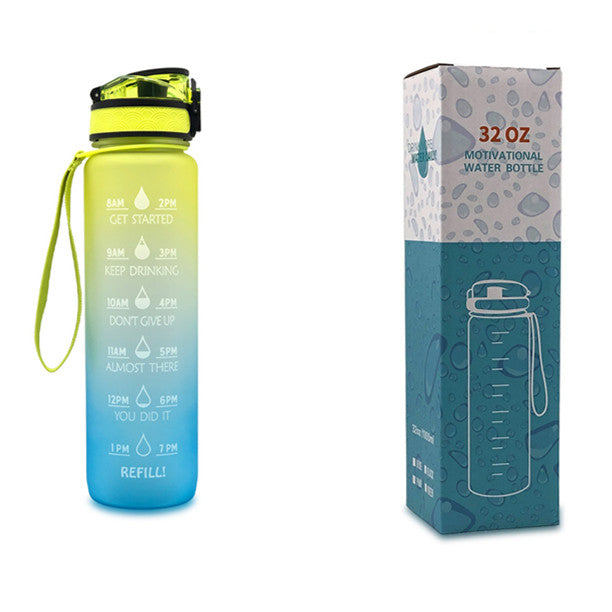 Water Bottle With Time Marker Bounce Cover Motivational Water