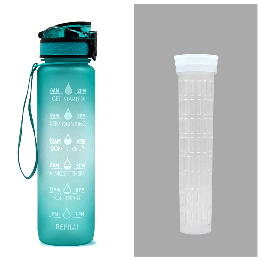 Water Bottle With Time Marker Bounce Cover Motivational Water