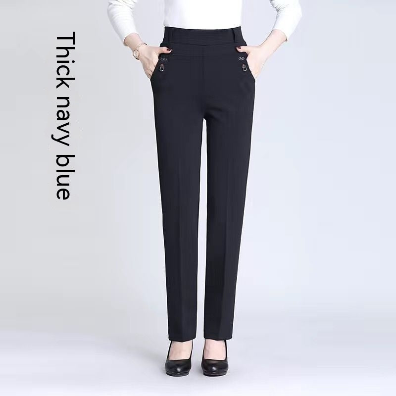 Women's Trousers Straight High Waist Stretch