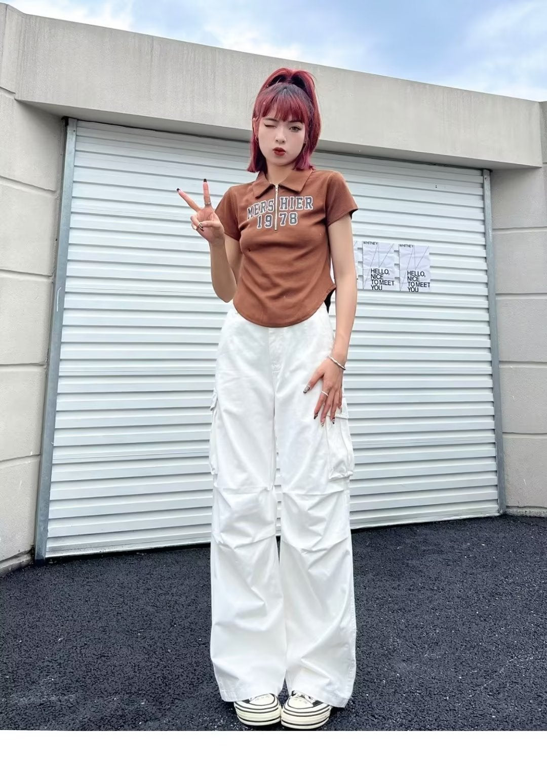 Women's Summer American Retro Loose High Waist Wide Leg Pants